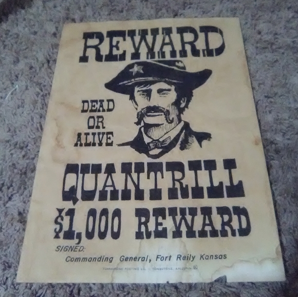 Vintage Wanted Dead or Alive Quantrill poster - Picture 3 of 5